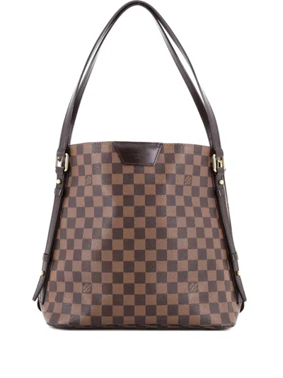 Pre-owned Louis Vuitton Cabas Rivington Damier Shoulder Bag In Brown