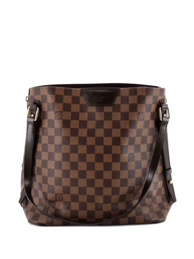 Pre-owned Louis Vuitton Cabas Rivington Damier Shoulder Bag In Brown