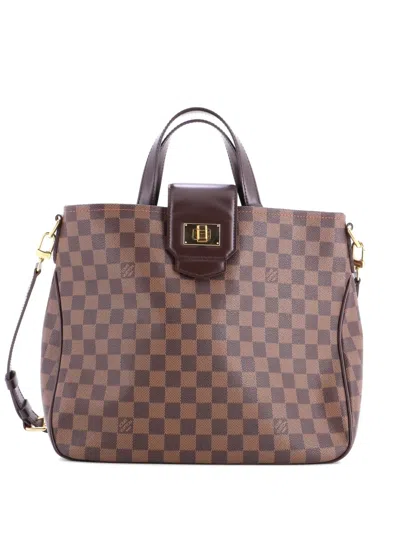 Pre-owned Louis Vuitton Cabas Rosebery Damier Tote Bag In Brown