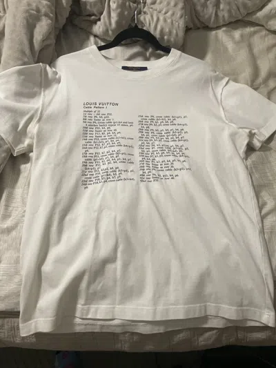 Pre-owned Louis Vuitton Cable Pattern Tee In White