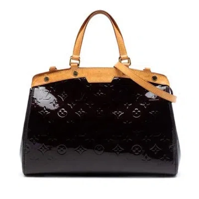 Pre-owned Louis Vuitton Calf Leather Monogram Vernis Brea In Purple