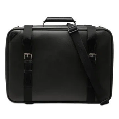 Pre-owned Louis Vuitton Calf Leather Taiga Satellite 53 Luggage In Black