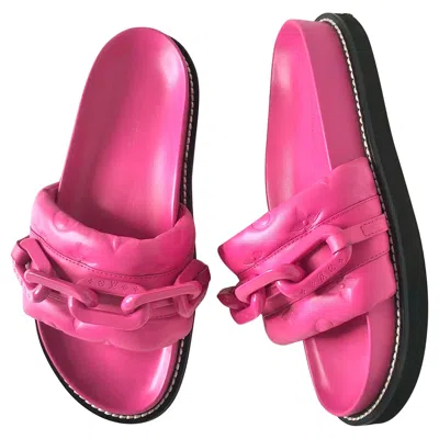 Pre-owned Louis Vuitton Calfskin Embossed Monogram Sunset Flat Comfort Mule 36.5 In Pink