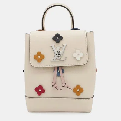Pre-owned Louis Vuitton Calfskin Flowers Mini Lockme Backpack