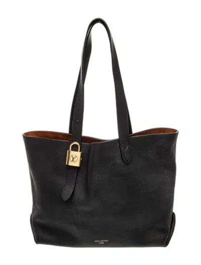 Pre-owned Louis Vuitton Calfskin Low Key Cabas Mm In Black