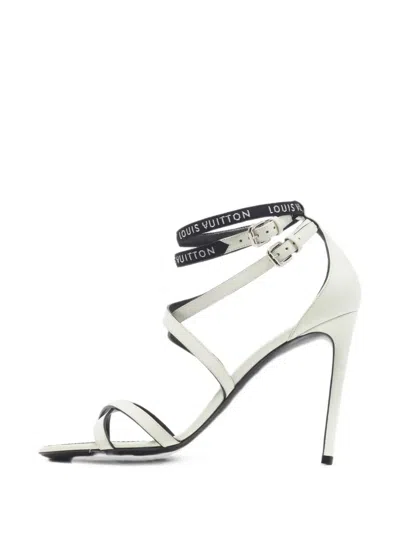 Pre-owned Louis Vuitton Call Back Ankle-strap Sandals In White