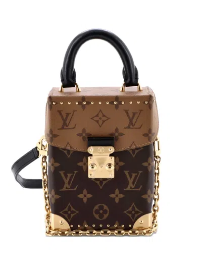 Pre-owned Louis Vuitton Camera Box Nm Handbag Studded Reverse Monogram Canvas Crossbody Bag In Brown