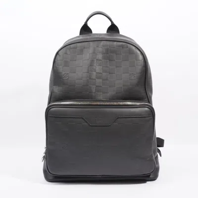 Pre-owned Louis Vuitton Campus Backpack Damier Infini Leather In Black