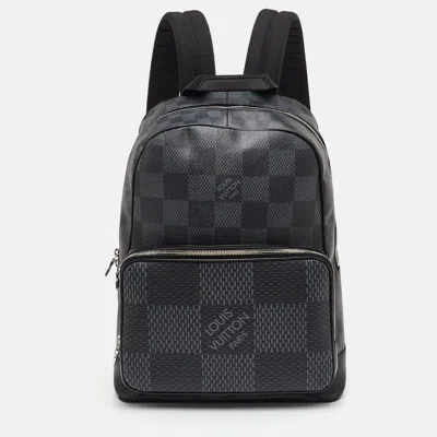 Pre-owned Louis Vuitton Campus Black/grey Damier Graphite Canvas And Leather Backpack