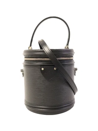 Pre-owned Louis Vuitton Cannes 2-way Leather Tote Bag In Black