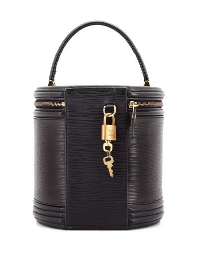 Pre-owned Louis Vuitton Cannes Beauty Case Epi Leather Satchel In Black