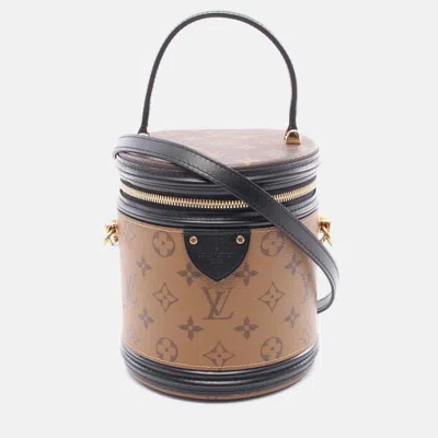 Pre-owned Louis Vuitton Cannes Brown Monogram Reverse Canvas Leather Shoulder Bag