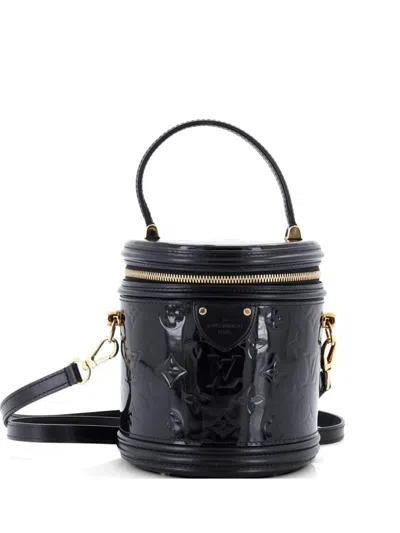 Pre-owned Louis Vuitton Cannes Handbag Monogram Vernis Crossbody Bag In Black