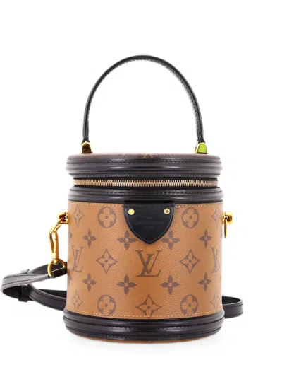 Pre-owned Louis Vuitton Cannes Handbag Reverse Monogram Canvas Satchel In Brown