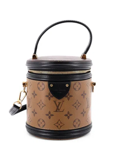Pre-owned Louis Vuitton Cannes Handbag Reverse Monogram Canvas Satchel In Brown