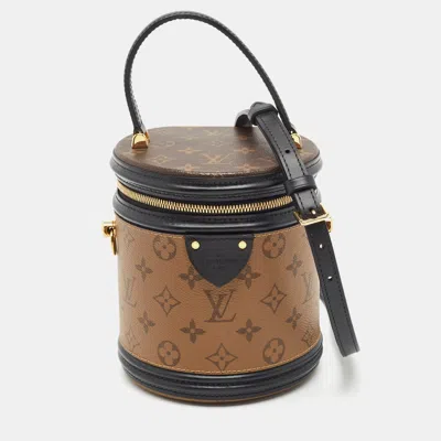 Pre-owned Louis Vuitton Cannes Monogram Reverse Canvas And Leather Bag In Brown
