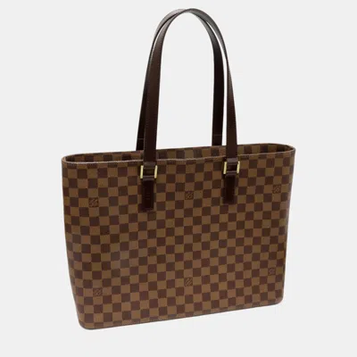 Pre-owned Louis Vuitton Canvas Damier Canvas Tote Bag In Brown