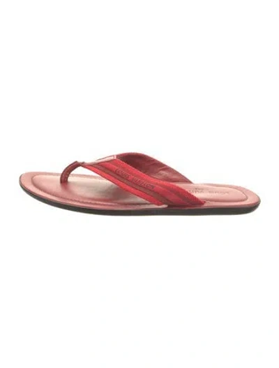 Pre-owned Louis Vuitton Canvas Flip Flops In Red
