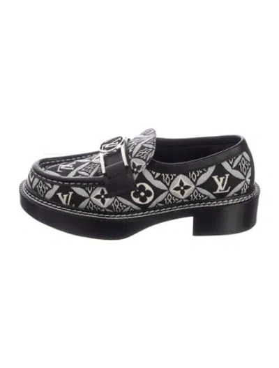 Pre-owned Louis Vuitton Canvas Graphic Print Loafers In Blue