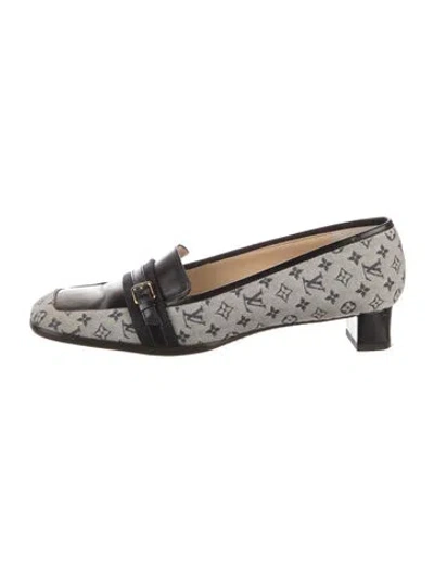 Pre-owned Louis Vuitton Canvas Graphic Print Pumps In Blue/grey