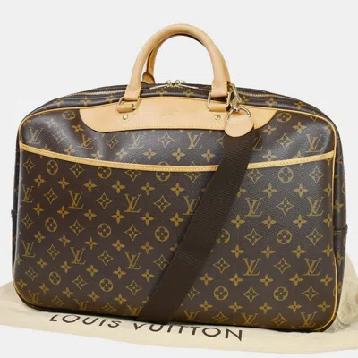 Pre-owned Louis Vuitton Canvas Leather Alize Suitcase In Brown