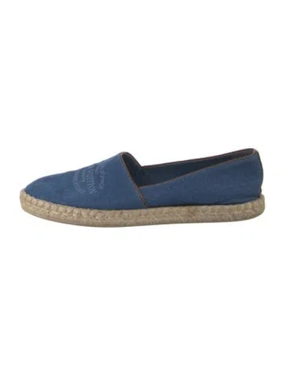 Pre-owned Louis Vuitton Canvas Leather Trim Embellishment Espadrilles In Blue