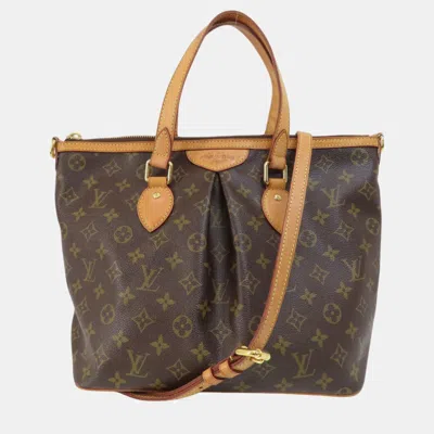 Pre-owned Louis Vuitton Canvas Palermo Pm Monogram Tote Bag In Brown