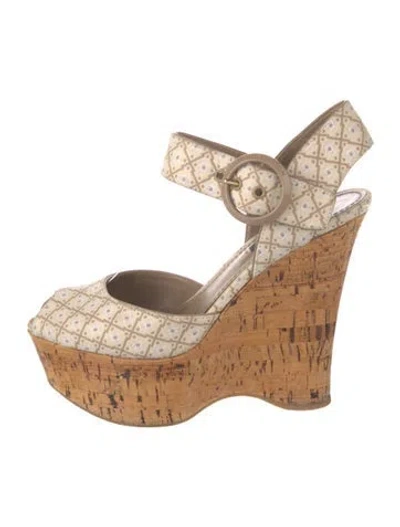 Pre-owned Louis Vuitton Canvas Patterned Pumps In Neutrals