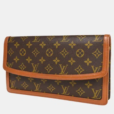 Pre-owned Louis Vuitton Canvas Pochette Dame Clutches In Brown
