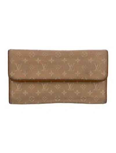 Pre-owned Louis Vuitton Canvas Porte Trésor International Wallet In Neutral
