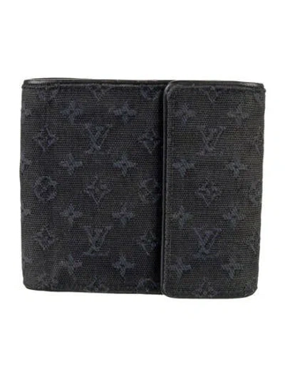 Pre-owned Louis Vuitton Canvas Porte-billets Compact Wallet In Blue