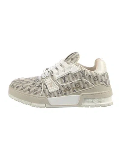 Pre-owned Louis Vuitton Canvas Printed Athletic Sneakers In Neutral