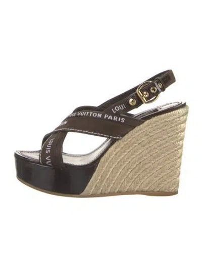 Pre-owned Louis Vuitton Canvas Printed Espadrilles In Brown