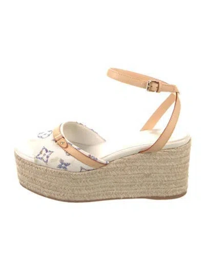 Pre-owned Louis Vuitton Canvas Printed Espadrilles In Neutral