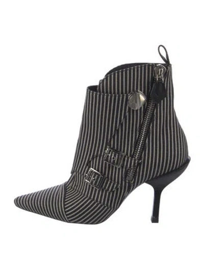 Pre-owned Louis Vuitton Canvas Striped Boots In Blue