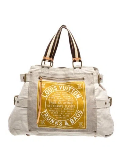 Pre-owned Louis Vuitton Canvas Toile Globe Shopper Cabas Gm Vintage In Neutral
