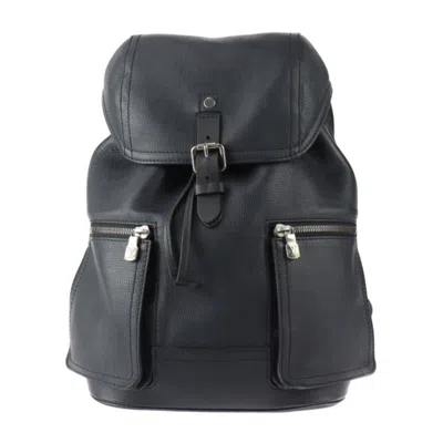 Pre-owned Louis Vuitton Canyon Black Leather Backpack Bag ()