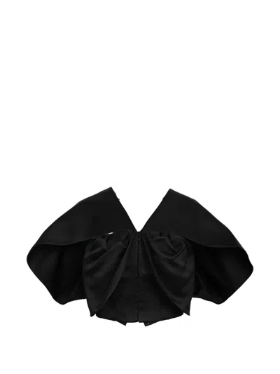 Pre-owned Louis Vuitton Cape-shoulder Corset-style Top In Black