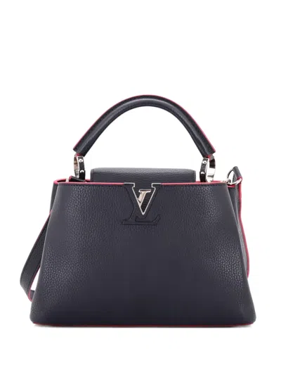 Pre-owned Louis Vuitton Capucines Bag Leather Bb Satchel In Blue