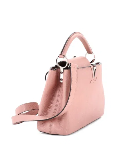 Pre-owned Louis Vuitton Capucines Bag Leather Bb Satchel In Pink