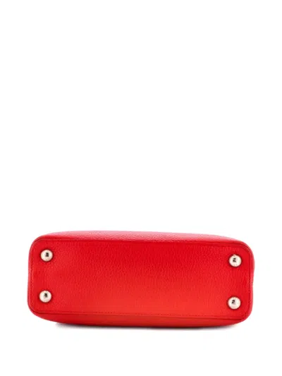 Pre-owned Louis Vuitton Capucines Bag Leather Bb Satchel In Red