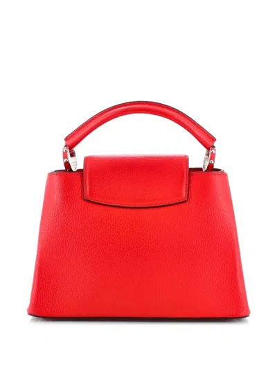 Pre-owned Louis Vuitton Capucines Bag Leather Bb Satchel In Red