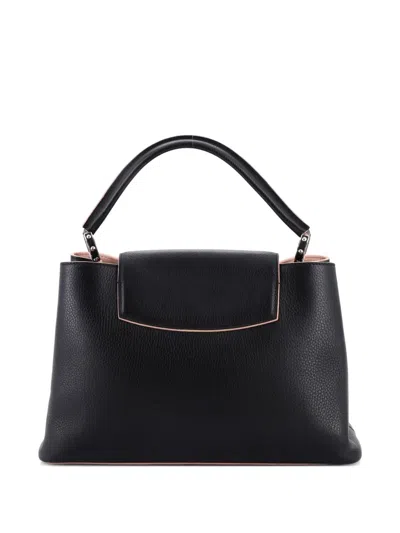 Pre-owned Louis Vuitton Capucines Bag Leather Gm Satchel In Black