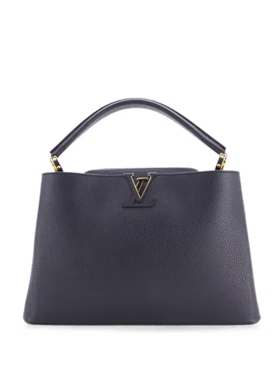 Pre-owned Louis Vuitton Capucines Bag Leather Gm Satchel In Black