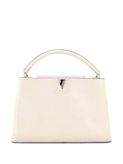 Pre-owned Louis Vuitton Capucines Bag Leather Gm Satchel In Neutral