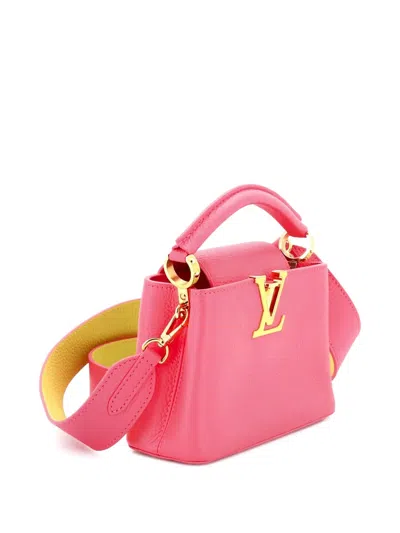 Pre-owned Louis Vuitton Capucines Bag Leather Mini Satchel In Pink