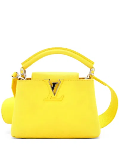 Pre-owned Louis Vuitton Capucines Bag Leather Mini Satchel In Yellow