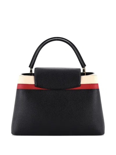 Pre-owned Louis Vuitton Capucines Bag Leather Mm Satchel In Black