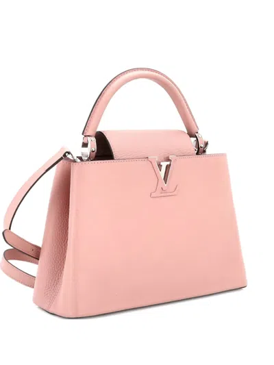 Pre-owned Louis Vuitton Capucines Bag Leather Pm Satchel In Pink