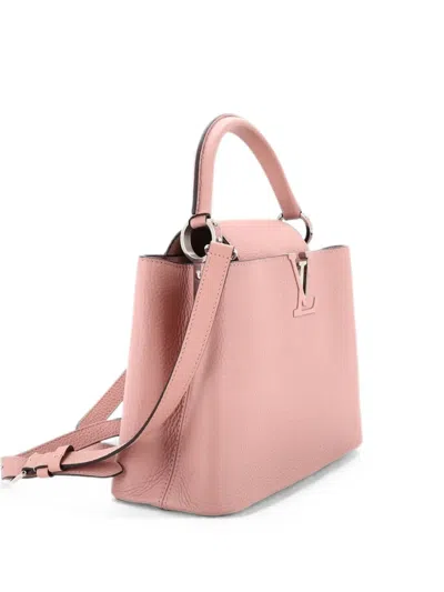 Pre-owned Louis Vuitton Capucines Bag Leather Pm Satchel In Pink